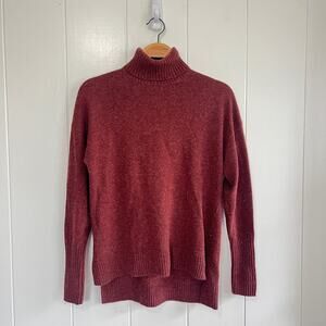 J.Crew Wool Blend Turtle Neck Burnt Red Brick Long Sleeve Sweater Top Small
